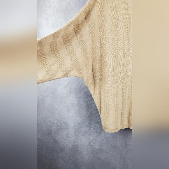 CYRUS Pull-over Beige Boho Batwing Roomy Knit Women's‎ sweater Size L - Picture 3 of 10